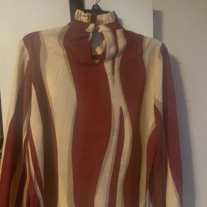 Burgundy/Beige Dress Shirt